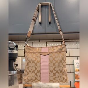 Coach F28502 Signature Monogram Crossbody File Bag